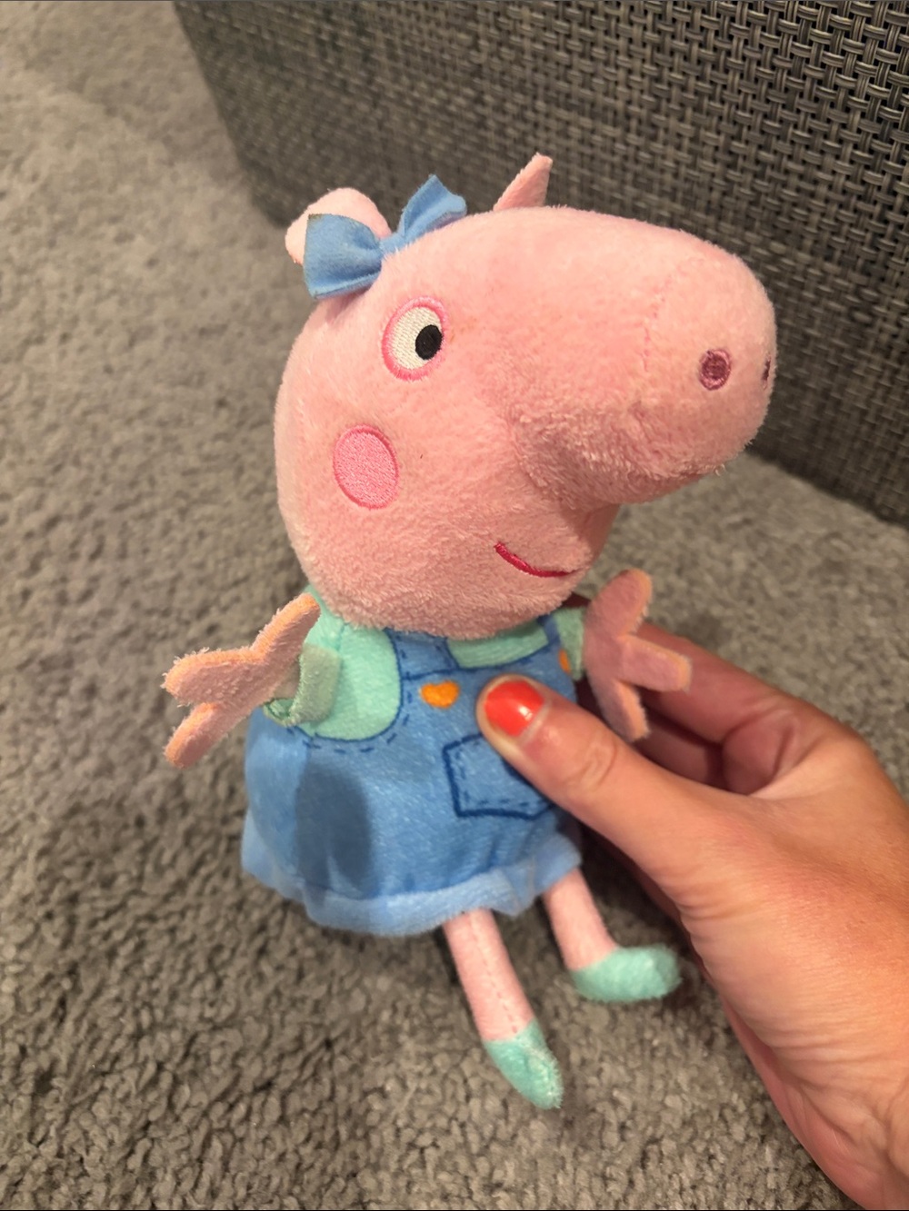Peppa Pig Mini Plush Toy in Pink with Blue Outfit